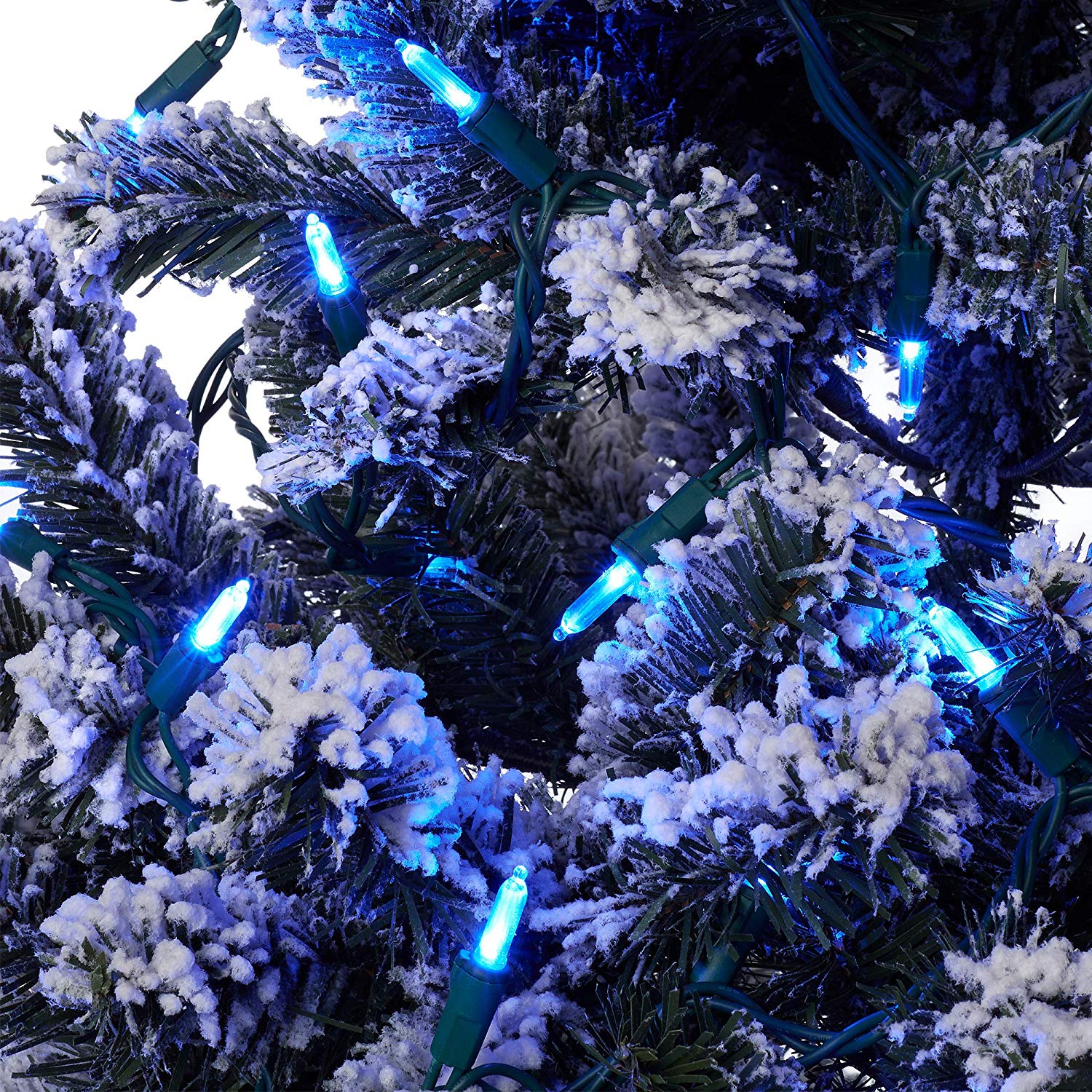 Outdoor/Indoor Christmas Lights HM5 LED, 50-Bulbs per 16.3FT Set, Blue